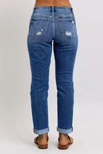 Distressed Stretchy Boyfriend Jeans
