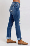 Distressed Stretchy Boyfriend Jeans