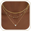 Layered Gold Pendant Necklace Set