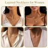 Layered Gold Pendant Necklace Set