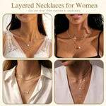 Layered Gold Pendant Necklace Set
