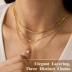 Layered Gold Pendant Necklace Set