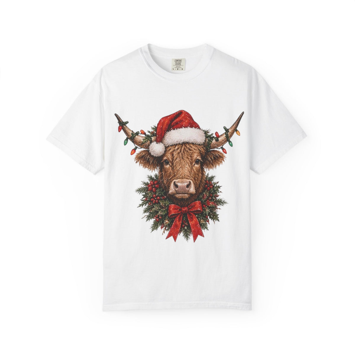 Christmas Highland Cow Tee